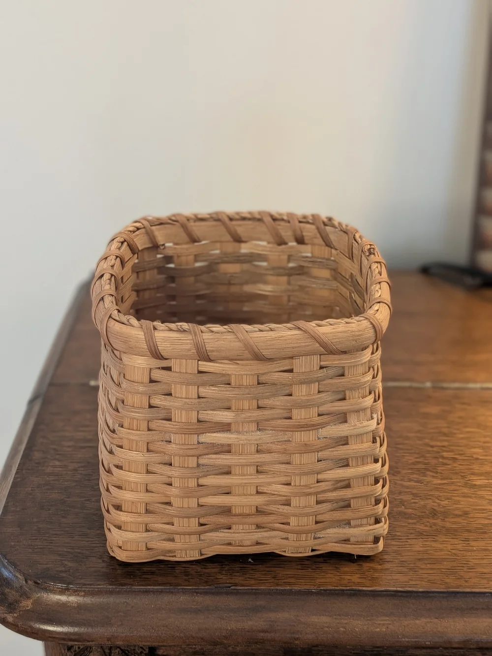 Handwoven Wood Splint Basket Signed NC Artisan Dated 1997
